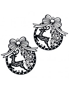 Coppia Charms filigrana neri tonda con palla di Natale...