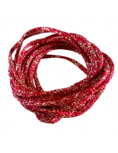 Cordoncino tubolare rosso e oro 3 mm, 50 cm