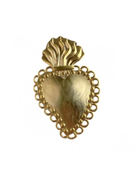 Grande cuore sacro dorato matt 80x50 mm, x 1