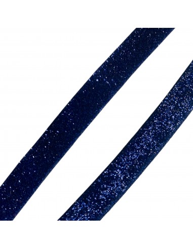 Nastrino piatto in velluto elastico glitterato...