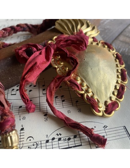 Collana con grande cuore sacro "Red Passion"