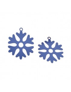 Charm filigrana fiocco di neve blu 31x25 mm, x 2