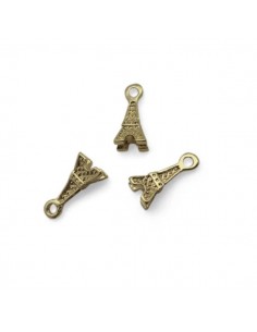 Charm dorato Torre Eiffel in 3D 10x4 mm, x 3