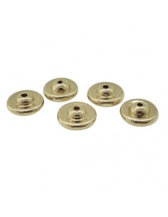 Confezione di 10 perline acriliche dichetti dorati 12 mm