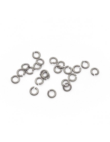 Anellini aperti tondi argentati anticati MATT 3 mm, x 25 pz