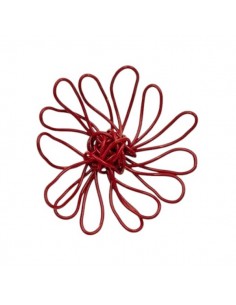 Grande fiore di ottone piegato a mano smaltato rosso 50...