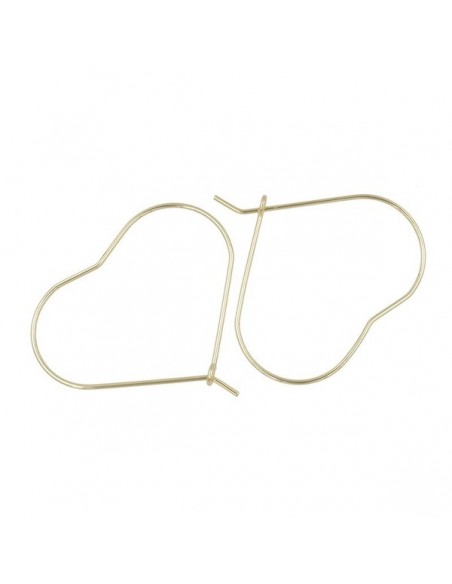 Orecchini Cuore a cerchio a filo dorato 35x30 mm, una coppia