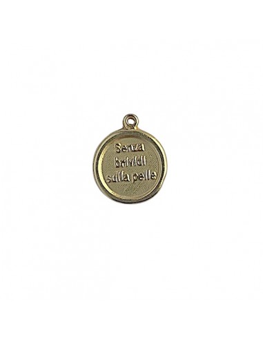 Charm medaglietta tonda con frase "Senza...