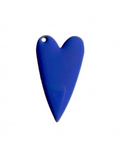 Grande Charm cuore smaltato bluette  con foro laterale...