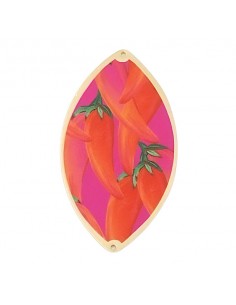 Grande Charm ellisse dorato matt con stampa "Red Pepper"...