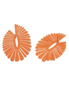 Grandi Orecchini filigranati smaltati arancio matt fiore...