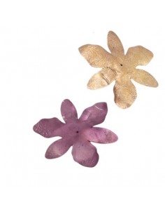 Paillettes Fiore melanzana a 6 petali con retro oro circa...
