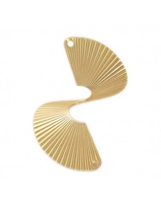 Charm connettore spirale zigrinata dorata matt 35x26 mm, x 1