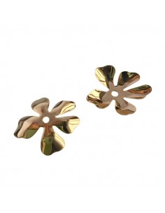 Charm coppetta fiore oro lucido a 5 petali irregolari i...