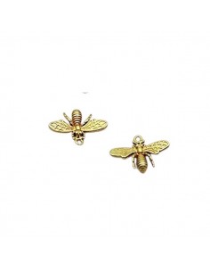 Charm piccola ape dorata satinata 14x10mm, x 1