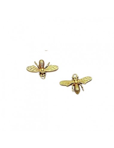 Charm piccola ape dorata satinata 14x10mm, x 1