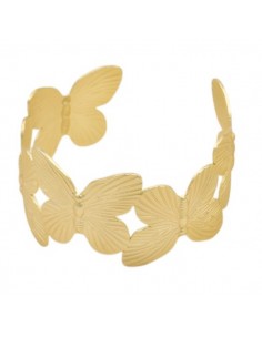 Braccialetto regolabile dorato matt con farfalle alto 35...