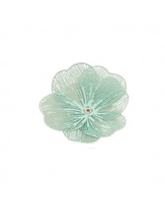 Charm fiore metallizzato azzurro pastello matt composto...