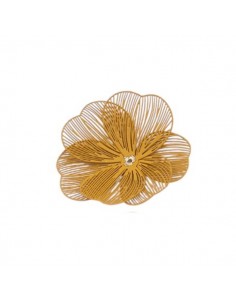 Charm fiore metallizzato mostarda matt composto da 3...