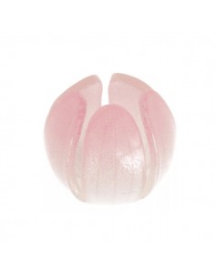 Charm fiore a 5 petali in plastica rosa chiaro 12 mm, x 1