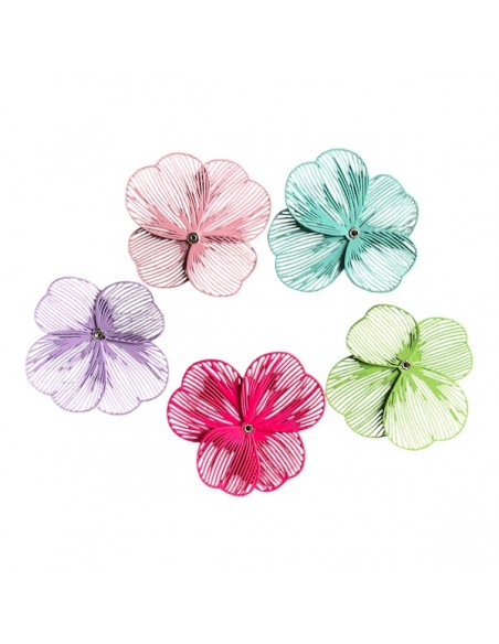"Quel mazzolin di fiori" confezione di 5 fiori in maglia metallizzata 38mm