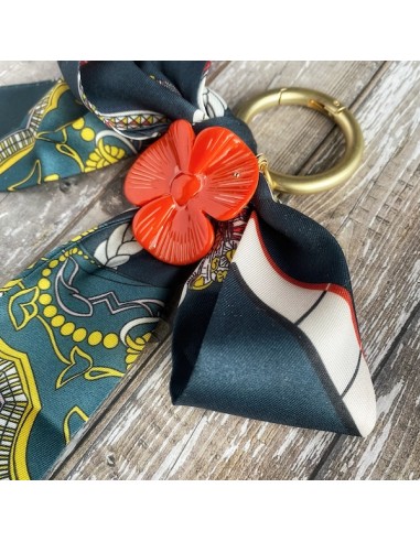 Bandana Twilly  con sfondo arancio cavalli,...