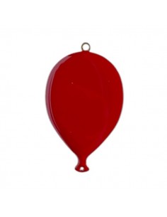 Charm palloncino smaltato rosso 45x28 mm, x 1
