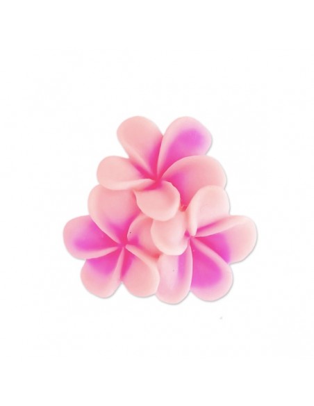 Cabochon in resina fiore rosa sfumato 22 mm, x 1