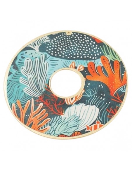 Grande Charm cerchio con stampe sfondale marino 60mm, x 1