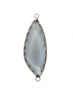 Charm connettore dorato in vetro carta da zucchero 16x40...