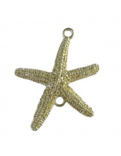Charm connettore dorato matt stella marina 51x34 mm, x 1