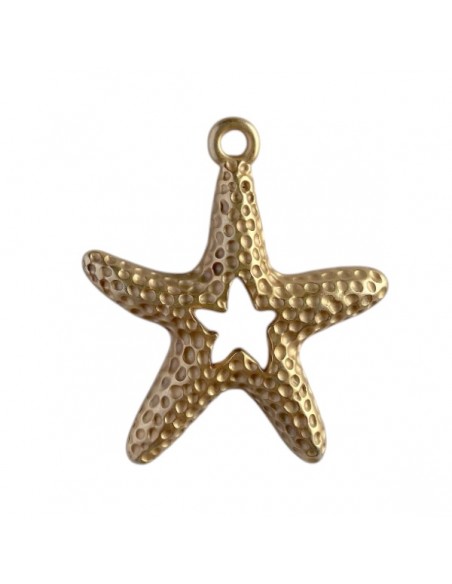 Charm dorato matt stella marina 51x40 mm, x 1