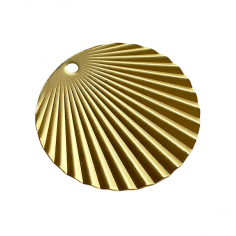 Charm disco piatto tondo ondulato dorato matt 25 mm, x 1