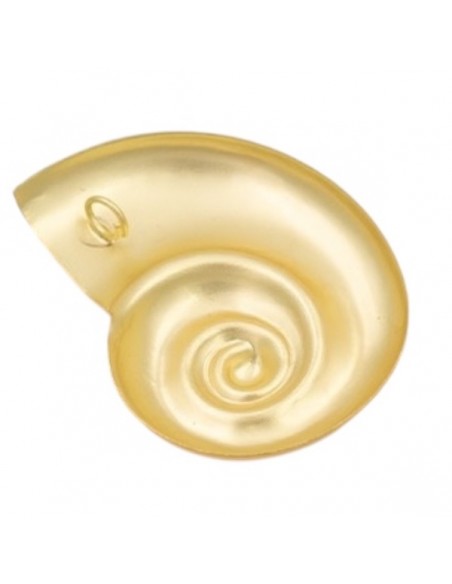 Charm dorato matt conchiglia chiocciola 46x35 mm, x 1