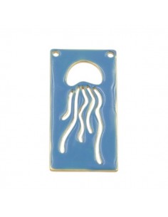 Charm placchetta smaltato azzurro cielo con inciso una...