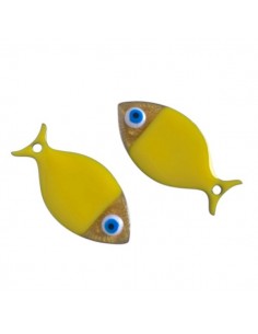 Pesce platessa smaltata giallo girasole su entrambi lati...
