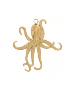 Charm dorato polipo in acciaio inossidabile 25x23mm