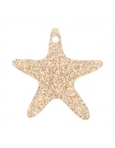 Charm in resina stella marina glitterata bronzo 20 mm, x 1