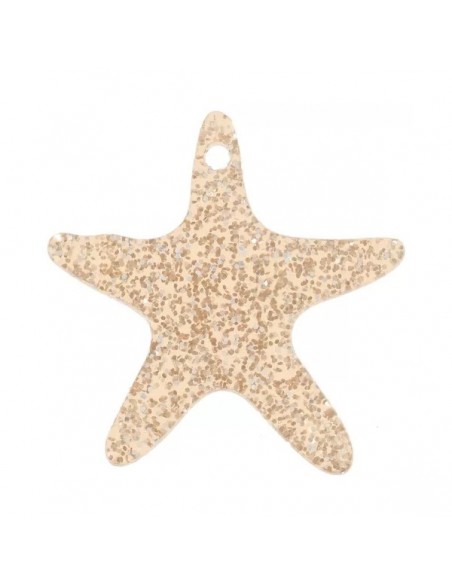 Charm in resina stella marina glitterata bronzo 20 mm, x 1
