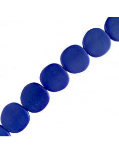 Perla piatta rotonda irregolare color zaffiro circa 27...