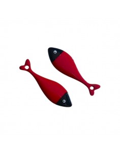 Charm pesce tonnetto smaltato su entrambi i lati rosso...