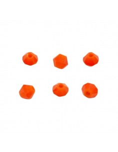Perlina bicono sfacettato color arancio 4 mm, x 5