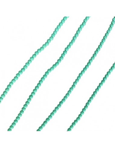 Filo di micro perline in pietra dura verde chiaro opaco da 2 mm