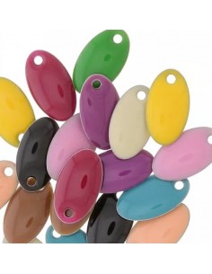 Confezione di 20 placchette ovali 14x8 mm multicolori vivaci
