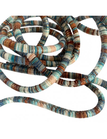 Cordone multicolor con filo dorato 6 mm x 1 mt