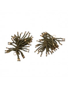 Nappina realizzata con micro perline color verde militare...