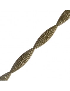 Perla in resina punzonata ovale color fango 42x12mm