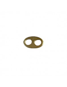 Piccolo Charm dorato matt placchetta ovale con due fori...