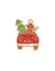 Charm dorato Ginger in macchina con albero di Natale...