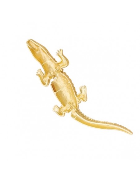 Grande Charm dorato matt snodato coccodrillo 140x45x15mm, x 1